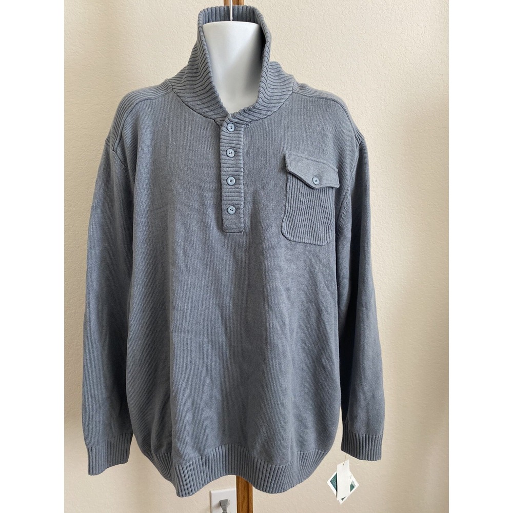 NWT! #2  Lt. Blue Gray  Quarry Sweater by Cubavera, Sz: XXL, MSRP: $85
